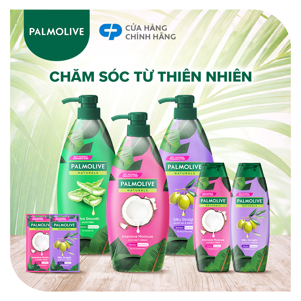 Bộ 2 dầu gội Palmolive 600ml Sữa dừa và Keratin kết hợp quả ô liu 600ml