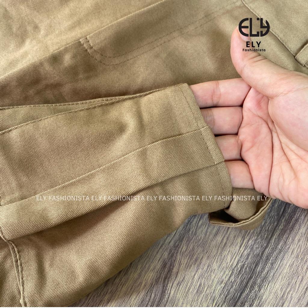 Chân váy kaki cạp cao chữ A túi hộp thiết kế tinh tế phong cách nhẹ chuẩn form kdx