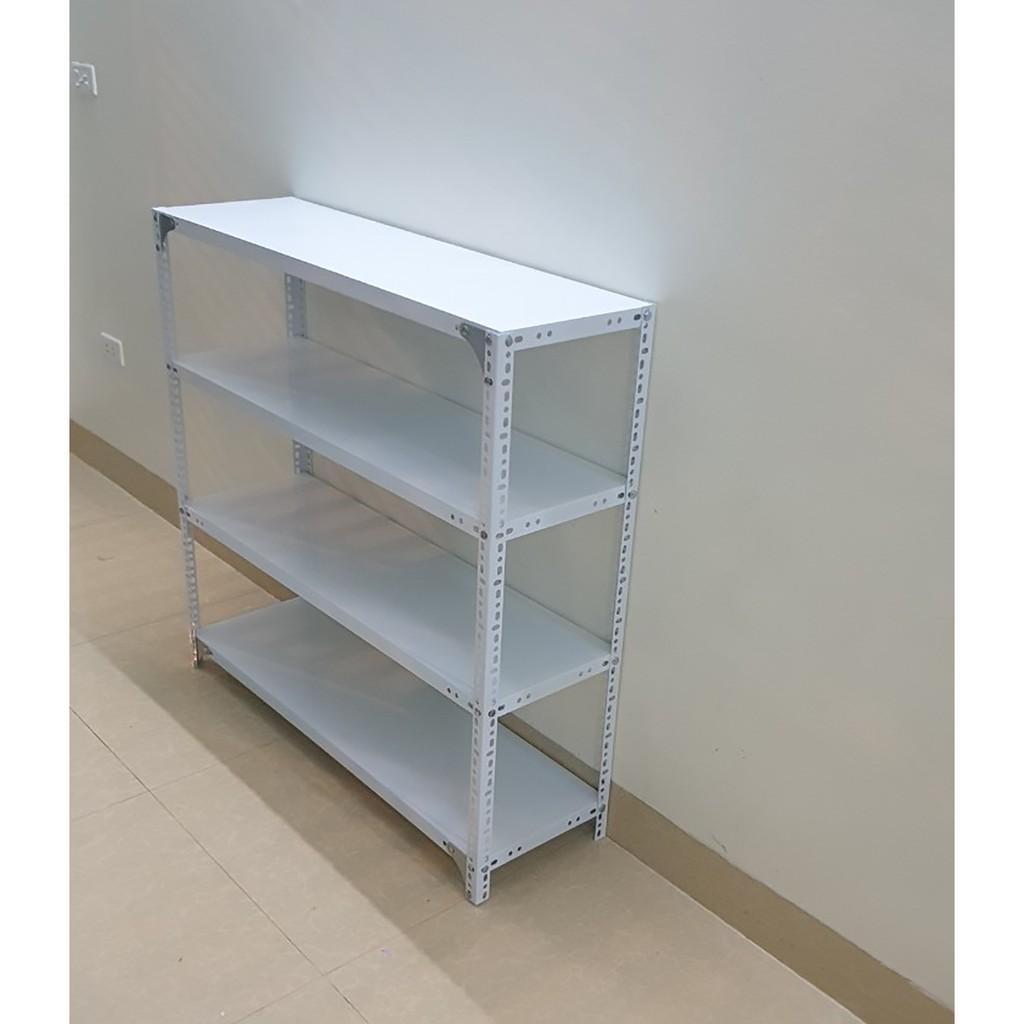 Kệ sắt v lỗ đa năng 4 tầng dài 1m x rộng 0,3m x cao 1,5m màu TRẮNG