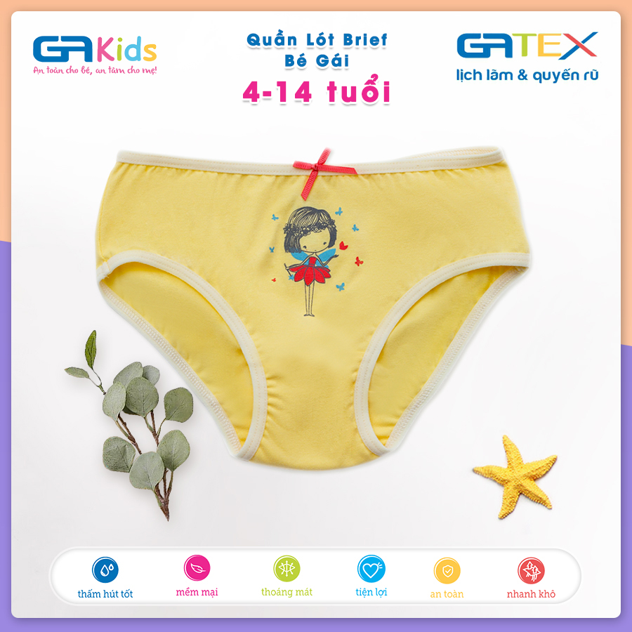 Set 3 Quần Lót Brief Cho Bé Gái GAKIDS - Cotton Cao Cấp, Sự dễ thương và thoải mái