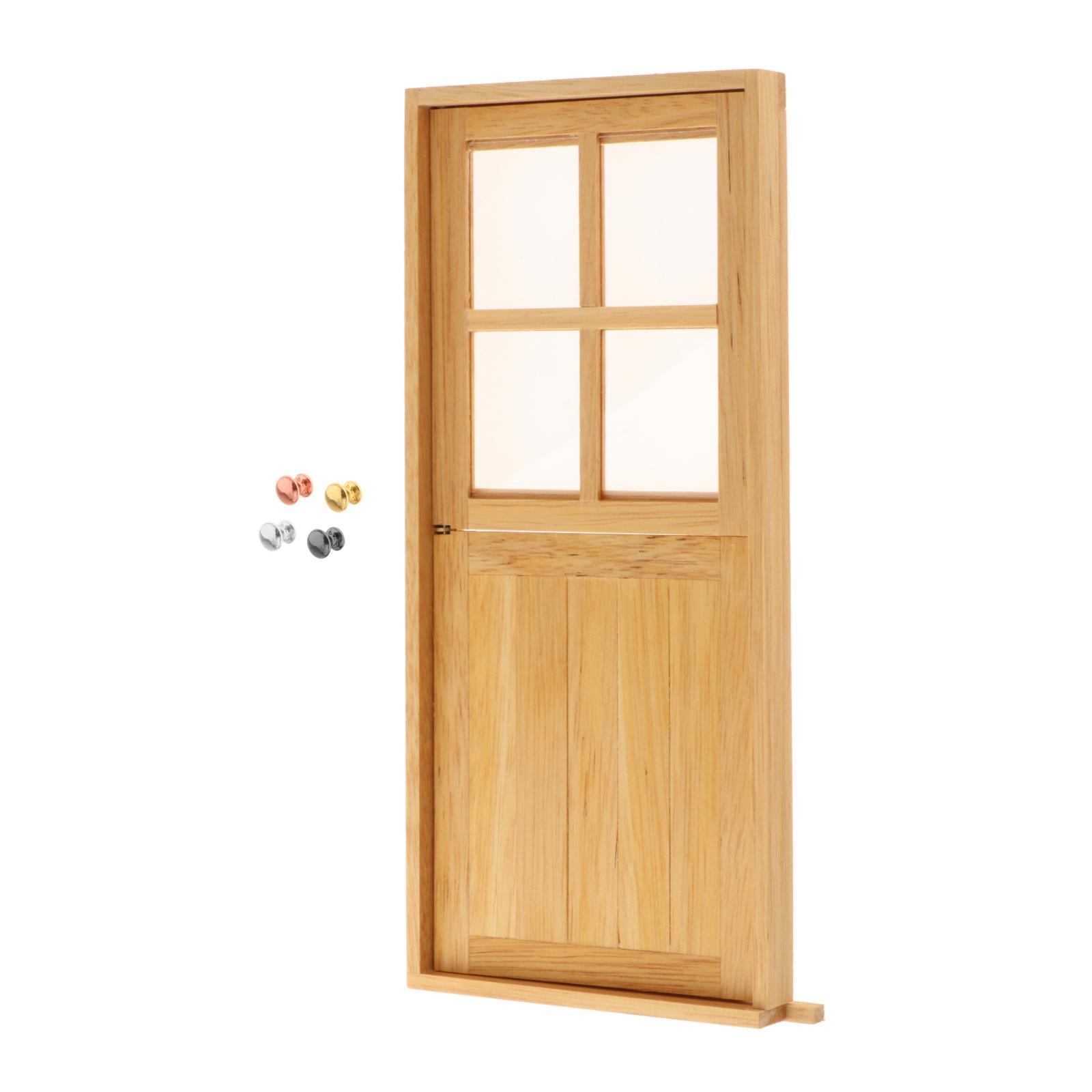 1/12 Dollhouse Miniature Wood Door, Kids Pretend Play Toys, Living Room Furniture