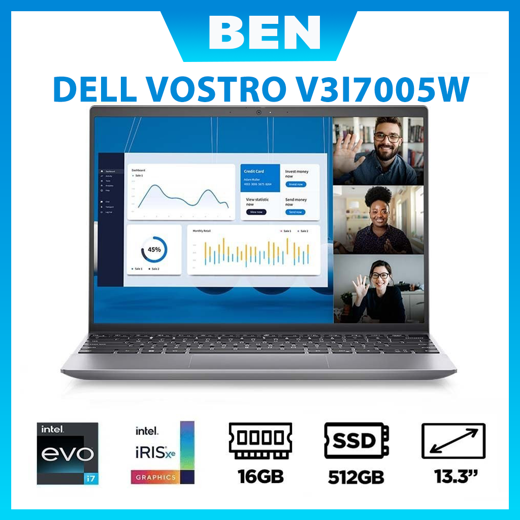 Laptop Dell Vostro 5320 V3I7005W-Gray (Core i7-1260P/16 GB/512 GB/Intel Iris Xe/13,3