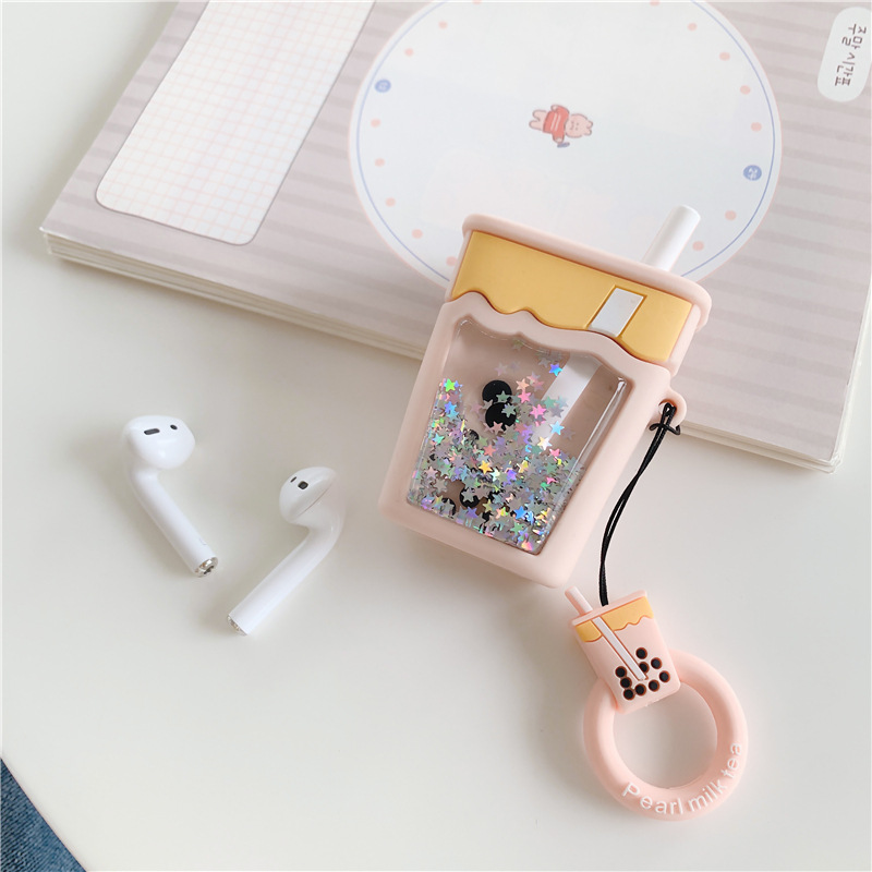 Bao Case Cho Airpods 1/ Airpods 2 Hình Ly Trà Sữa Cao Cấp Liquid