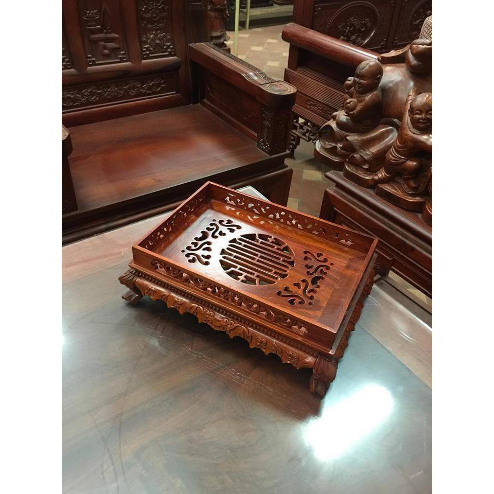 Khay trà Khay trà chân quỳ gỗ hương loại lớn kt :35x27cm