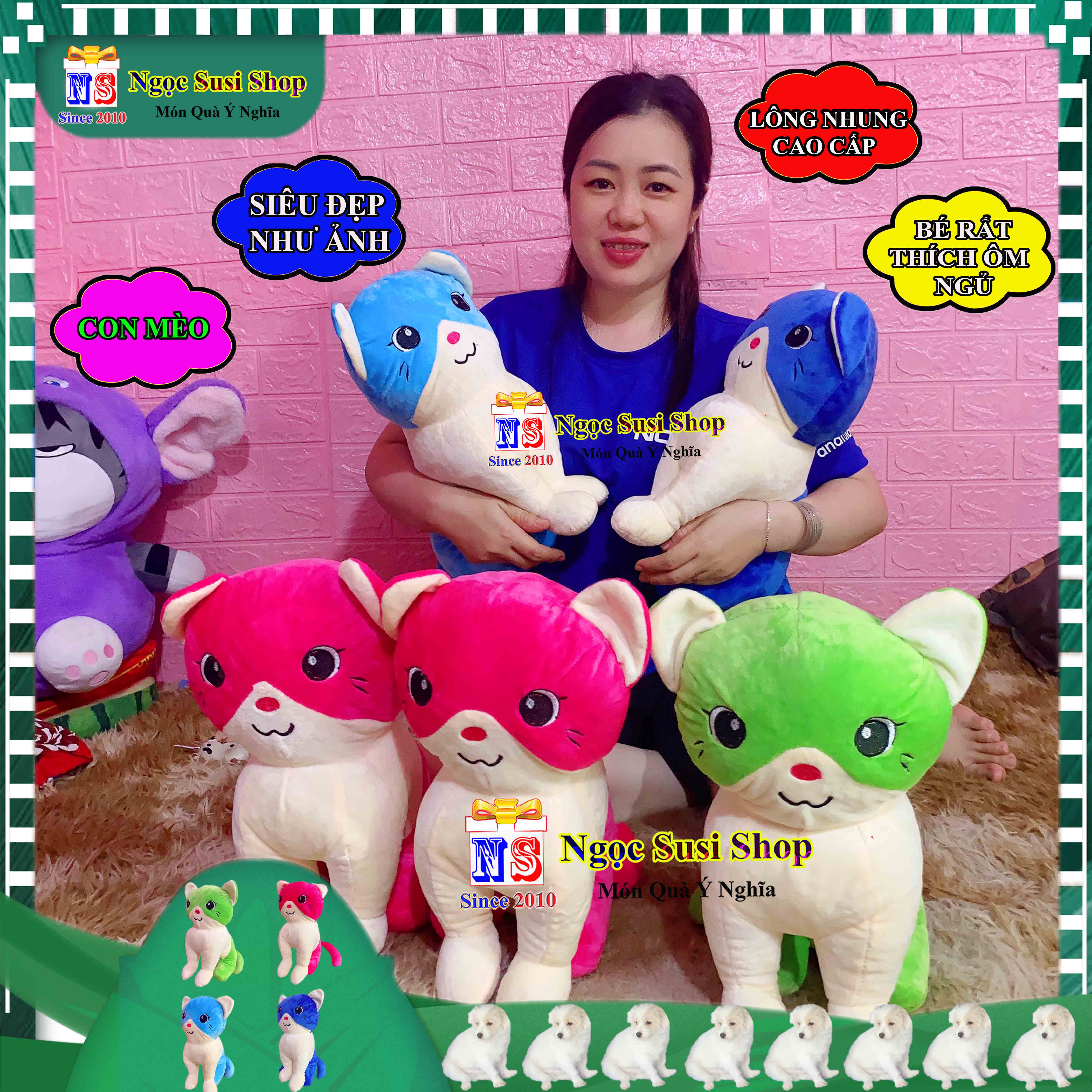GẤU BÔNG CON MÈO NGỒI RẤT DỄ THƯƠNG DÀNH CHO BÉ YÊU HÀNG ĐỘC - GIAO NGẪU NHIÊN MÀU