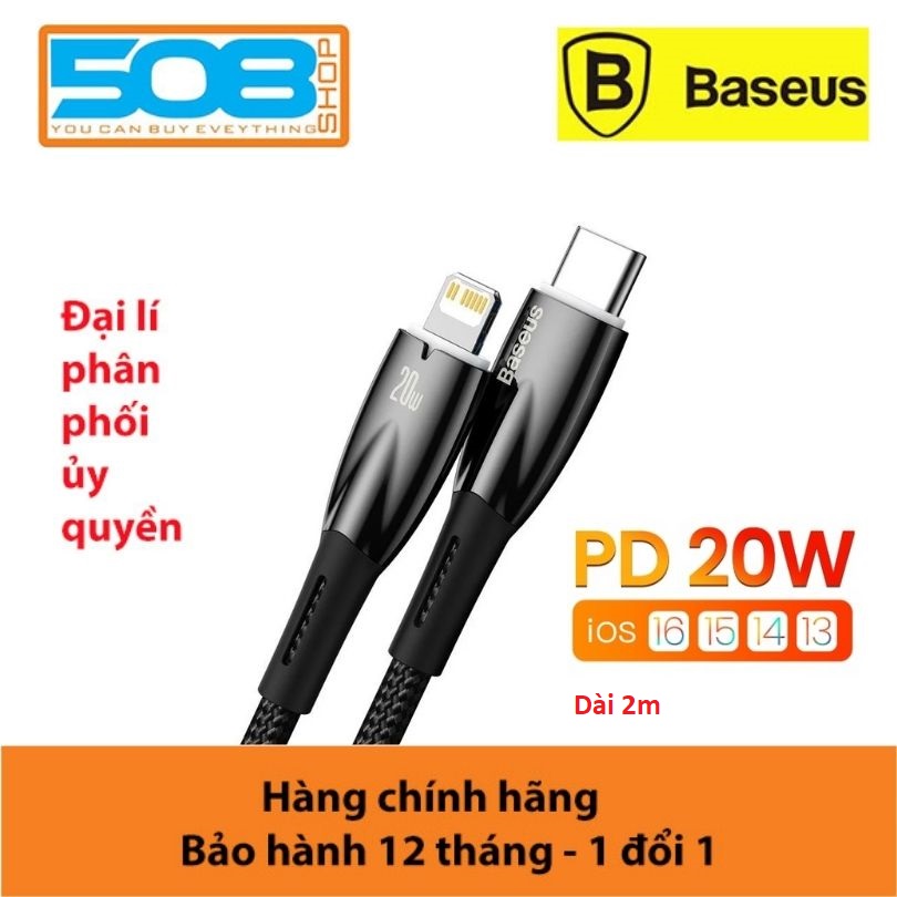 Cáp Sạc Nhanh Cho iPhone 14 Series Baseus Glimmer Series Fast Charging Data Cable Type-C to iP 20W Hàng Chính Hãng