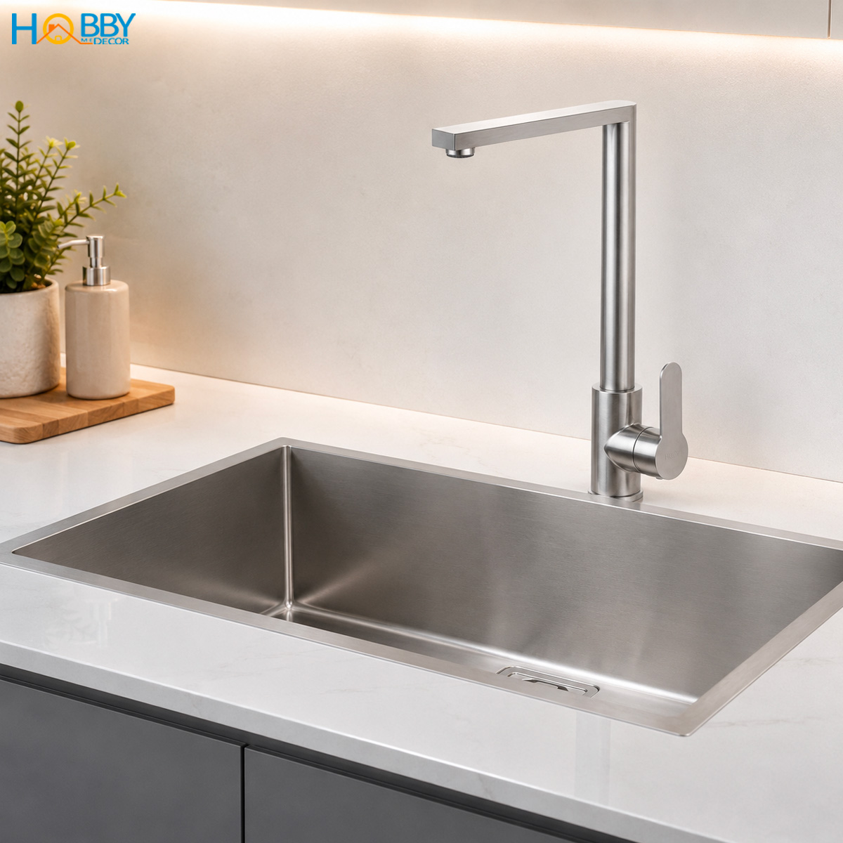 Vòi rửa chén bát nóng lạnh cao cấp inox 304 Hobby home decor RCDV