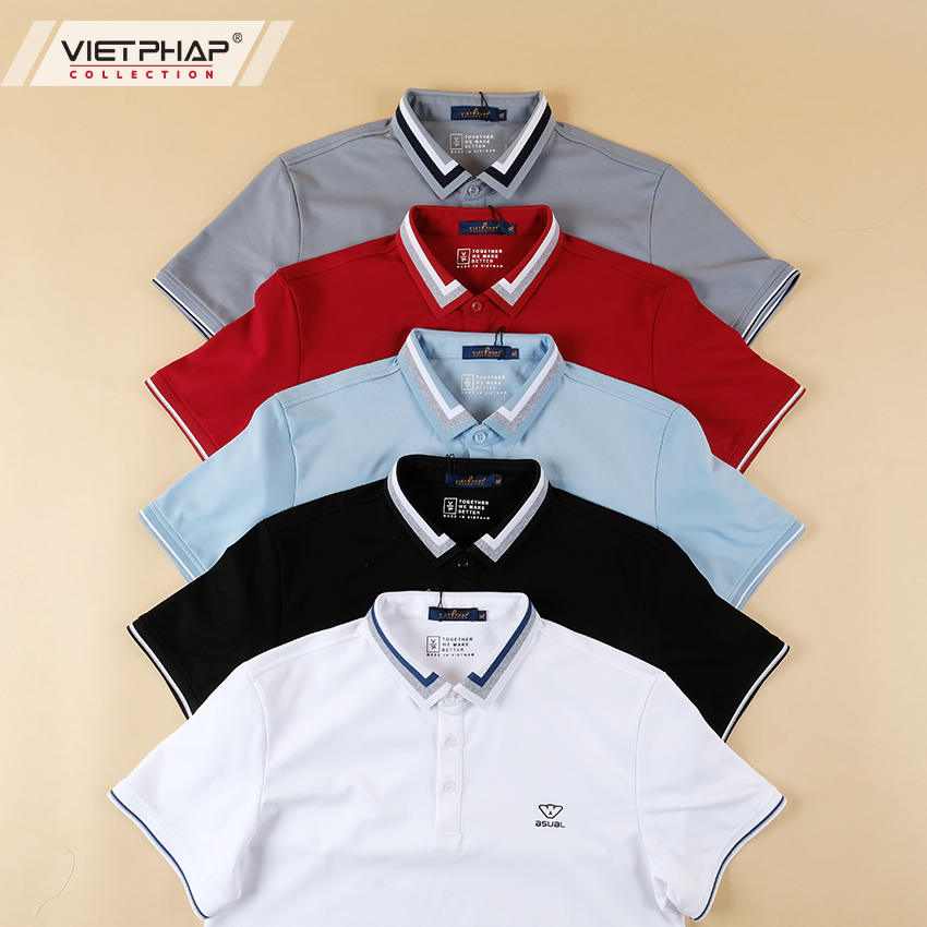 Áo Thun Polo Nam Cao Cấp VIỆT PHÁP / Form Basic - Chất liệu cotton co dãn thấm hút mồ hồi tốt 68801