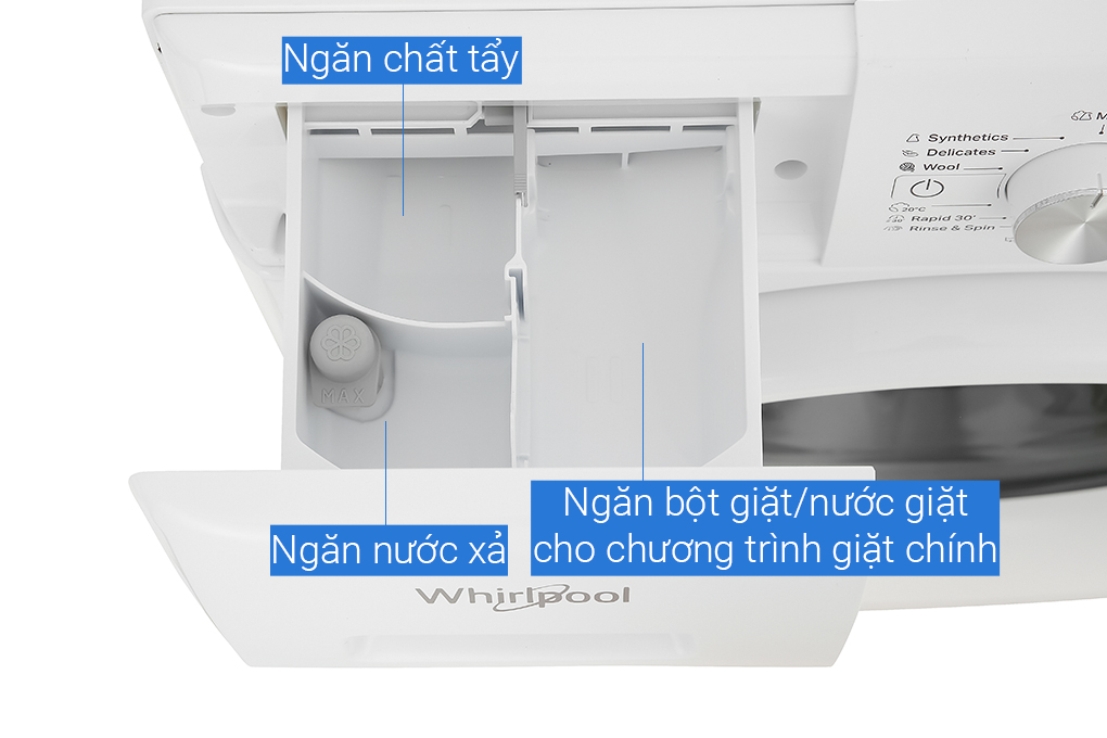 Máy Giặt Lồng Ngang Whirlpool FRESHCARE 8kg Trắng FFB8458WVEU - Hàng chính hãng - Giao HCM và 1 số tỉnh thành