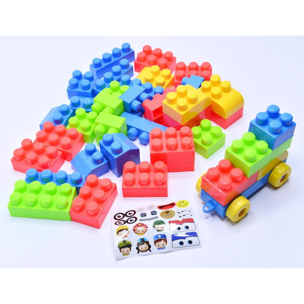 Đồ chơi Xếp hình mầm non - SIÊU XE SATO 48 chi tiết
