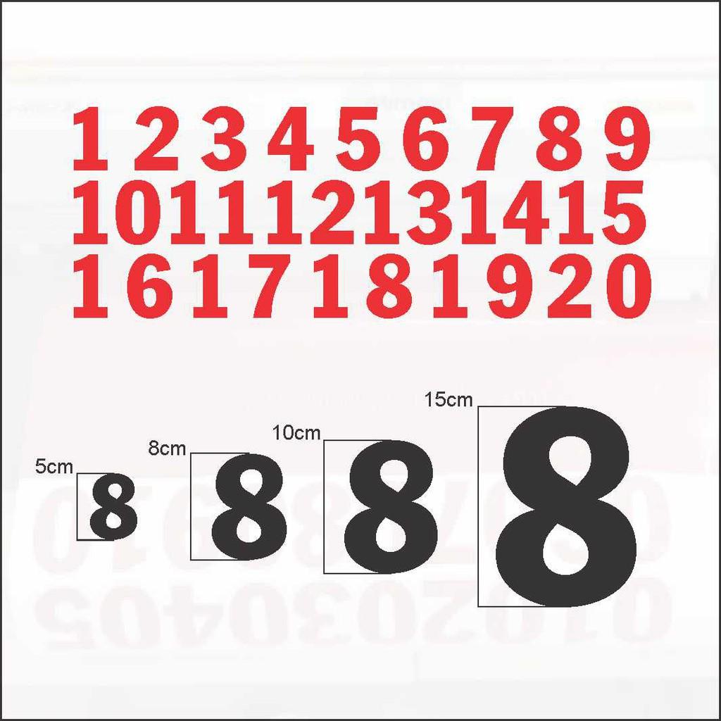 Bộ số Decal có keo sẵn bóc dán trực tiếp