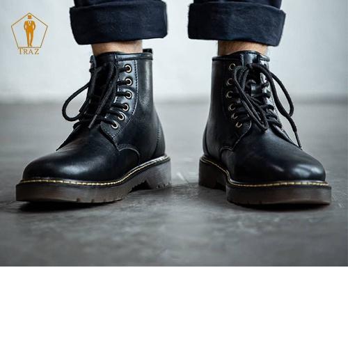 Giày combat boots nam TRAZ cao cổ, đế khâu chắc chắn