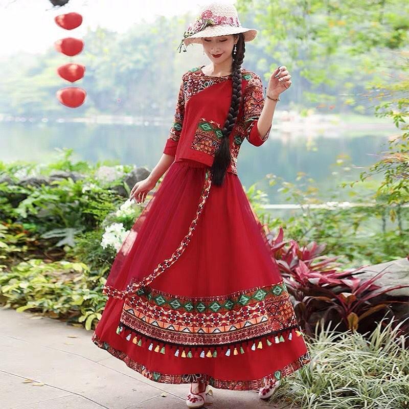 Set Váy Thổ Cẩm Dan Tộc