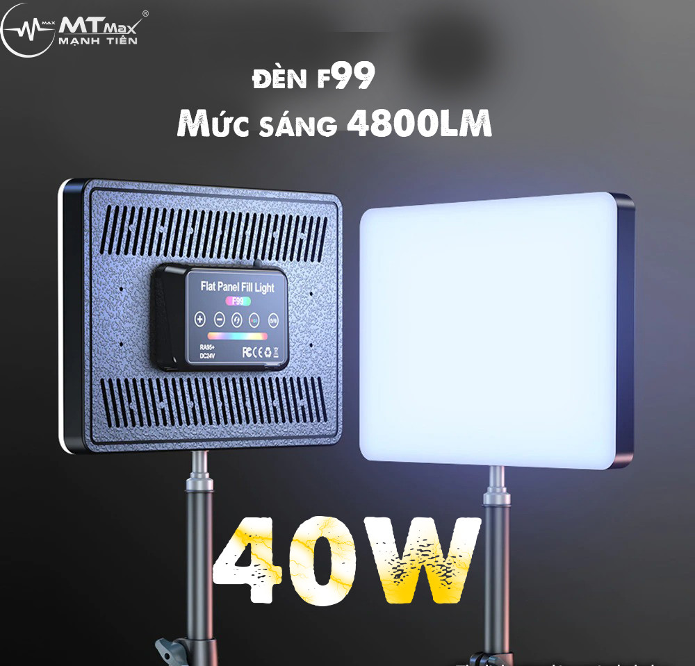 Đèn F99 RGB nhiều chế độ chỉnh kèm điều khiển, đèn F99 Chụp Ảnh Video nhiệt độ màu 3000K-6500K, đầu bóng cung cấp 360 ° quay góc chiếu sáng điều chỉnh độc lập, kích thước nhỏ gọn và nhẹ, mang đến sự thuận tiện hơn cho việc cất giữ và mang đi