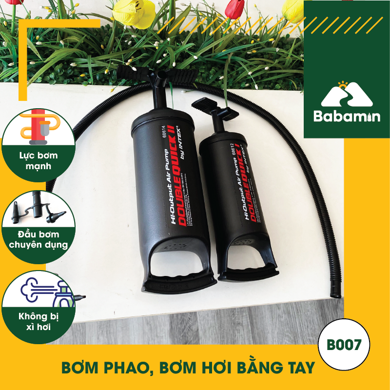 Bơm Phao, Bơm Hơi Bằng Tay Mini - Babamin - Bơm Nệm, Đầu Bơm Chuyên Dụng - B007