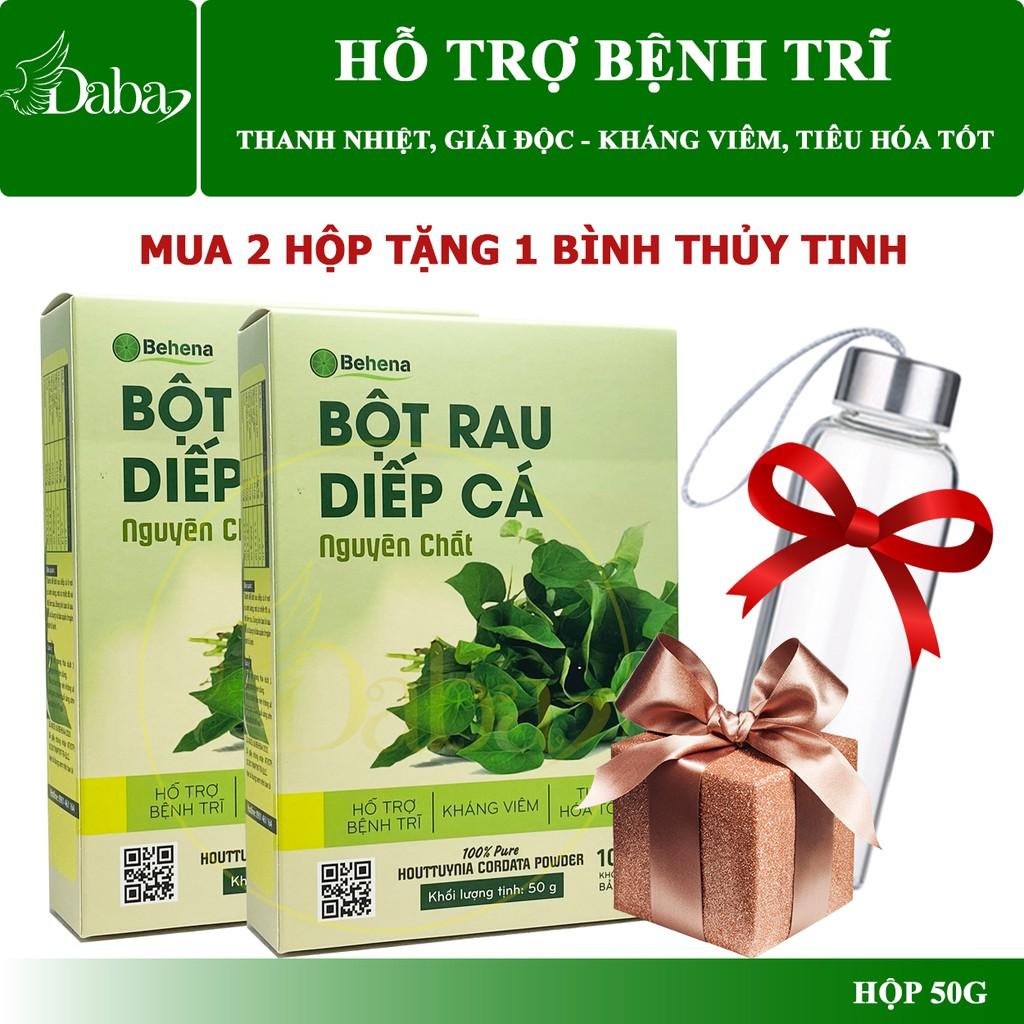 Bột Diếp Cá Behena thanh lọc cơ thể, hỗ trợ ngăn ngừa táo bón, trĩ, làm đẹp da, ngăn ngừa mụn cám ( Hộp 50gram)