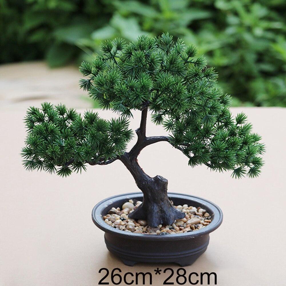 Cây thông giả, chậu cây cảnh bonsai trang trí để bàn, kệ tủ xanh mát tự nhiên CT-03