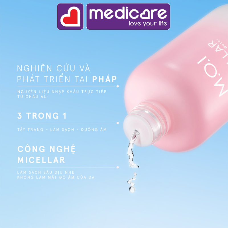 Nước tẩy trang M.O.I micellar deep cleansing water 250ml