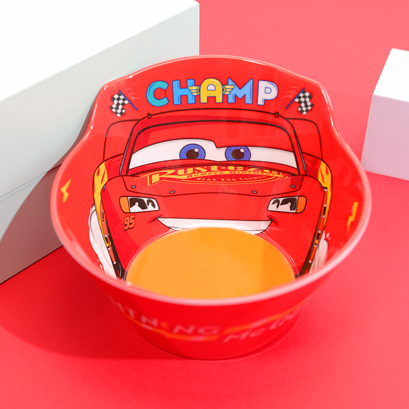 Chén ăn nhựa Melamine hình xe đua Car Mcqueen 95 nổi 3D màu đỏ cho bé trai - 78VNDC2459