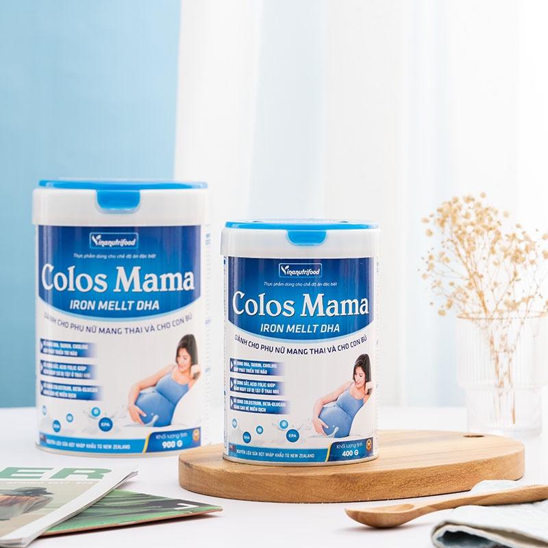 Sữa bột Colos Mama Iron Mellt DHA Vinanutrifood, Hộp 400g và 900g
