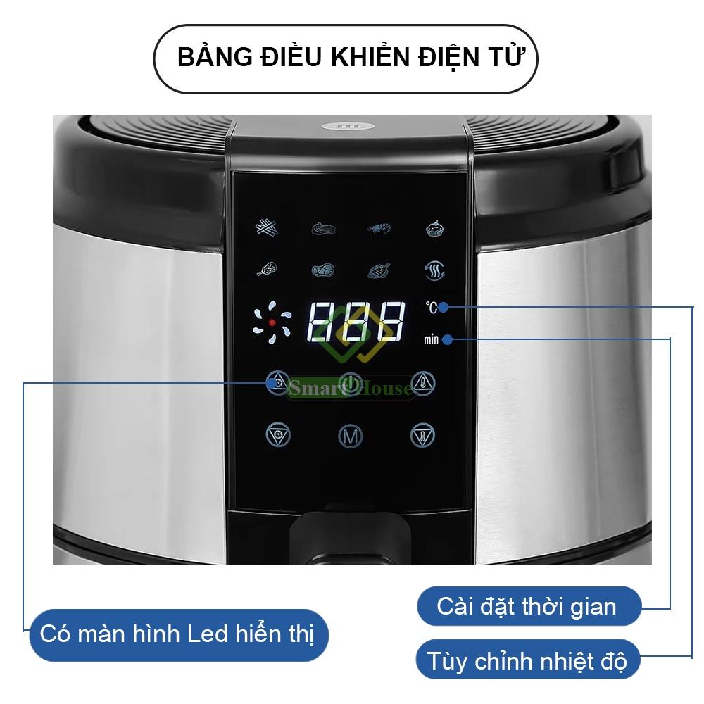 Nồi Chiên Không Dầu Điện Tử Mishio MK221 - 5L, Công Nghệ Rapid Air, Lòng Nồi Chống Dính Cao Cấp- Hàng Chính Hãng