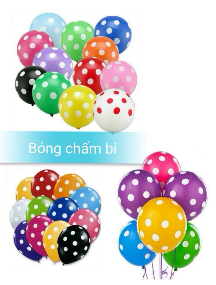 Bong bóng chấm bi đủ màu