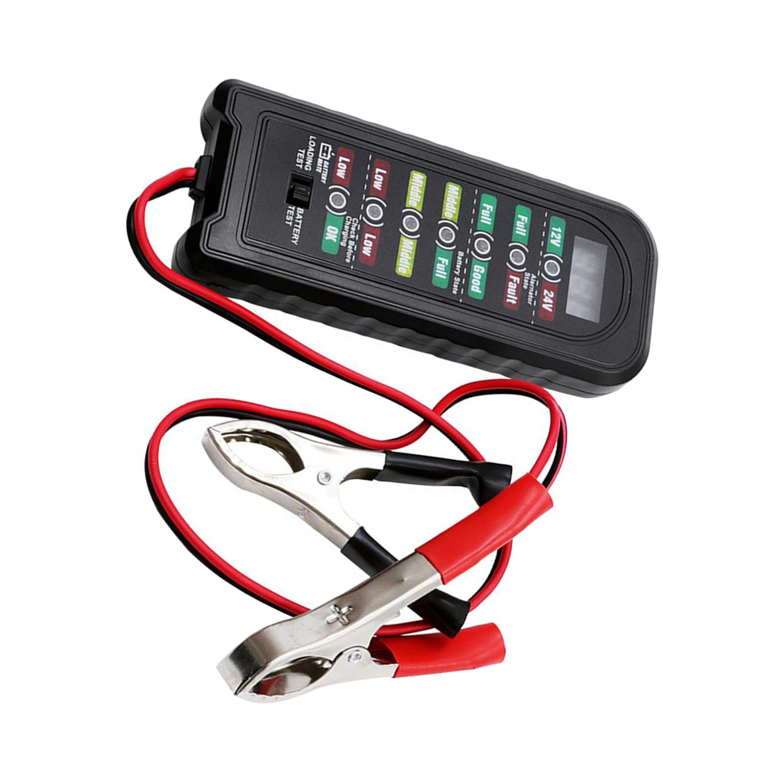 Car Battery Tester Auto Tester Tool Automotive Load Tester Indicator 12V 24V Car Battery Analyzer Premium Durable High Performance