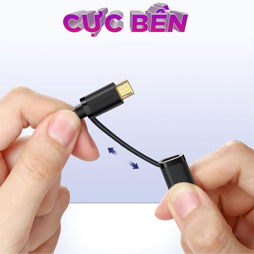 Dây USB đa năng 2 trong 1 đầu ra Micro-USB và USB Type-C UGREEN US142 - Hàng Chính Hãng