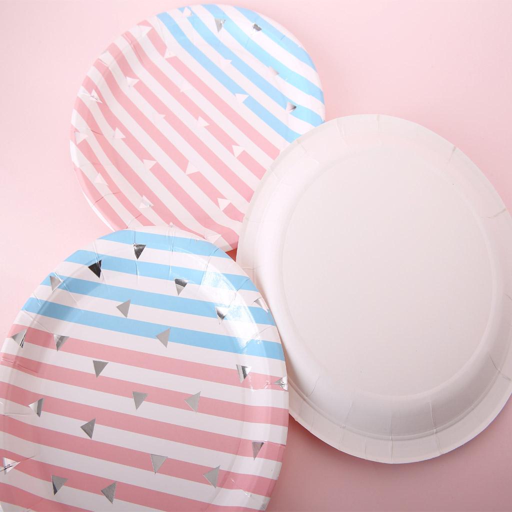 10x Disposable Paper Plates Cake Dessert Plate Wedding Kids Party Tableware