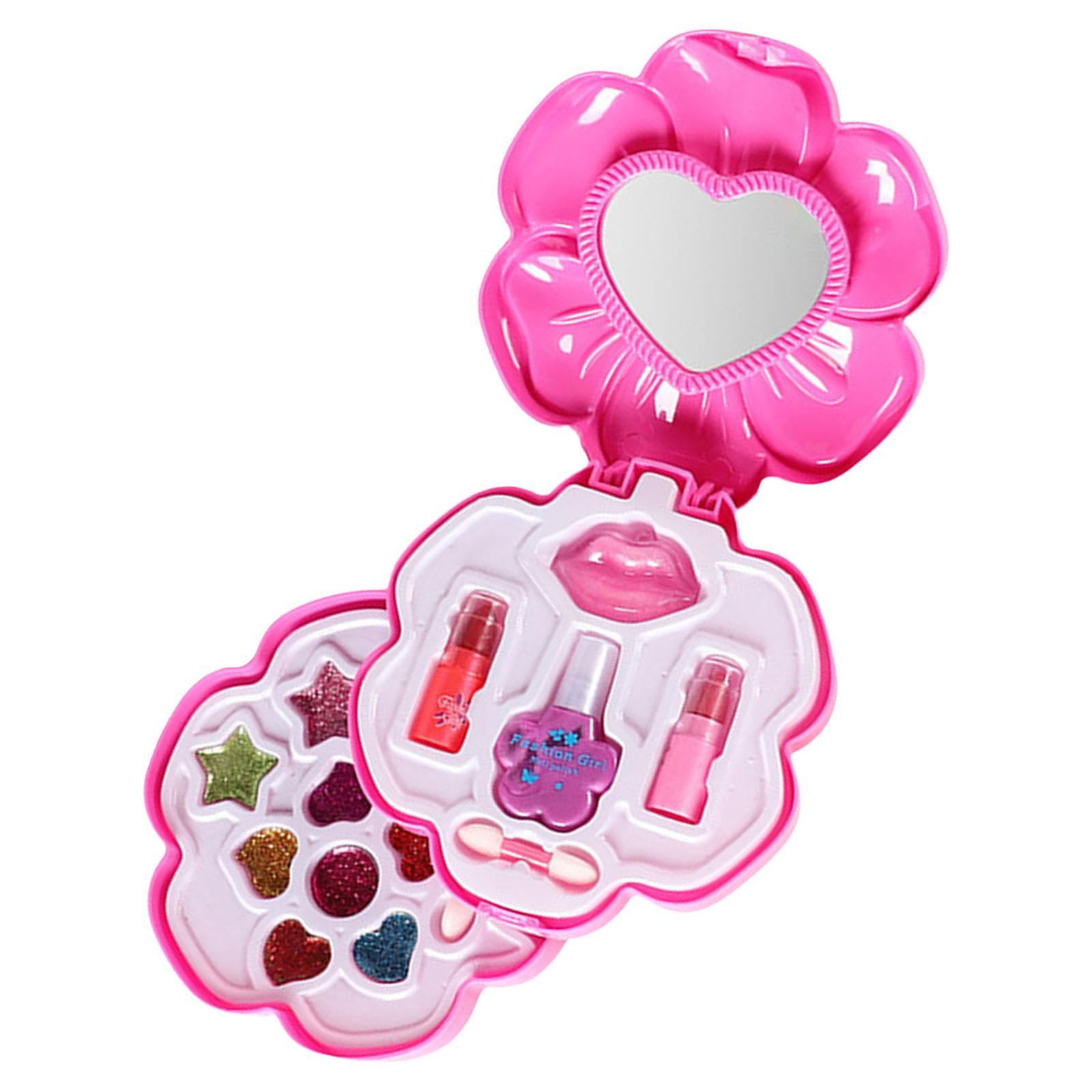 Kids Makeup Kit Gifts Beauty Toy with Cosmetic Bag Washable for Little Girls