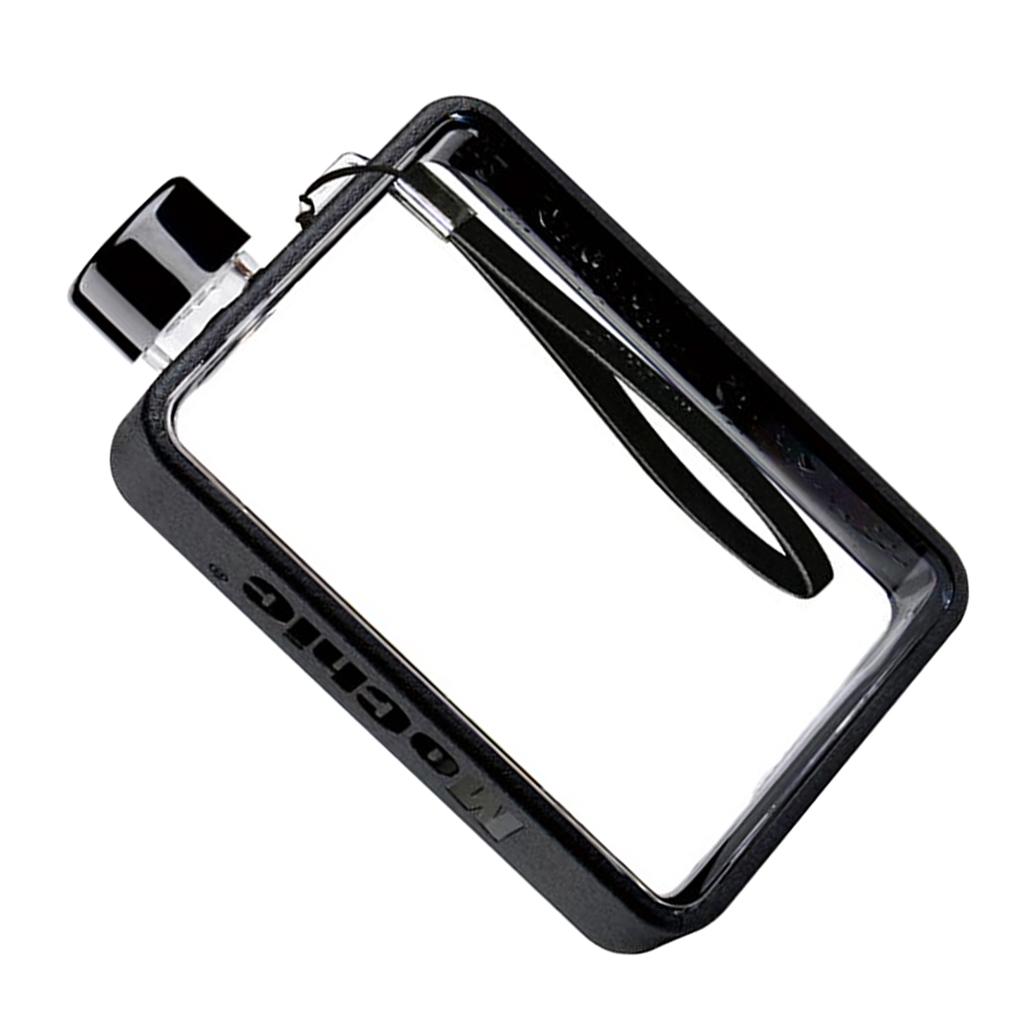 Clear Reusable Small Drinking Water Bottle Plastic - BPA Free, LeakProof, Refillable Clean Flat Memo Slim Thin Flask