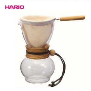 Bình lọc cà phê cổ gỗ ô-liu Hario drip pot wood neck natural wood DPW-3 ( 3-4ly)