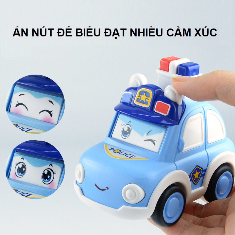 Ô tô đồ chơi xe cứu hộ Poli Car biểu đạt 3 nét mặt khác nhau chạy đà siêu dễ thương cho bé