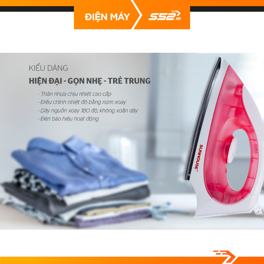 Bàn ủi khô Sunhouse SHD1072 - Hàng Chính Hãng