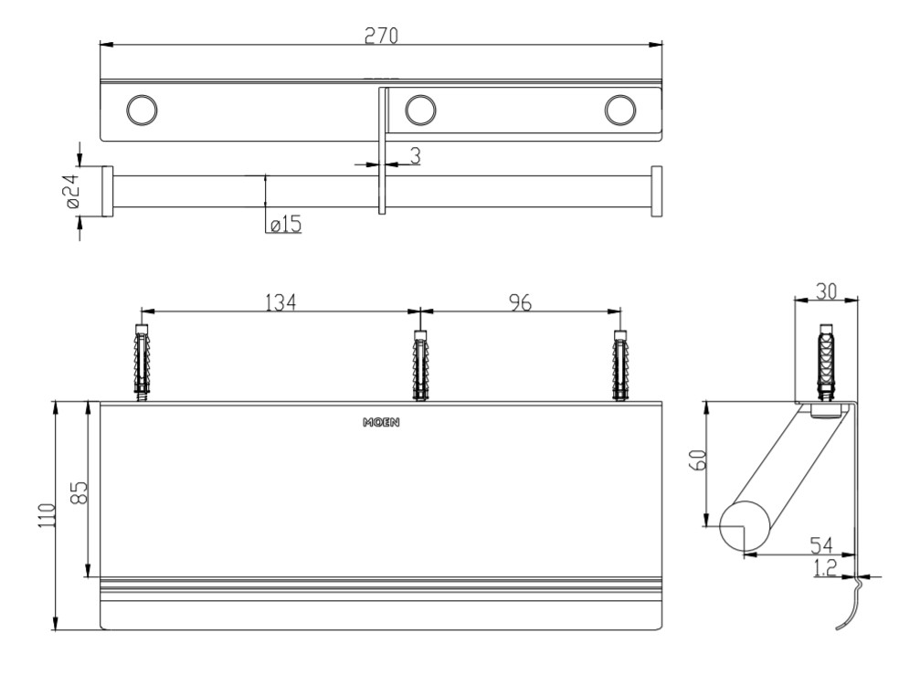 Lô đựng giấy vệ sinh đôi có nắp che Moen - ACC9971