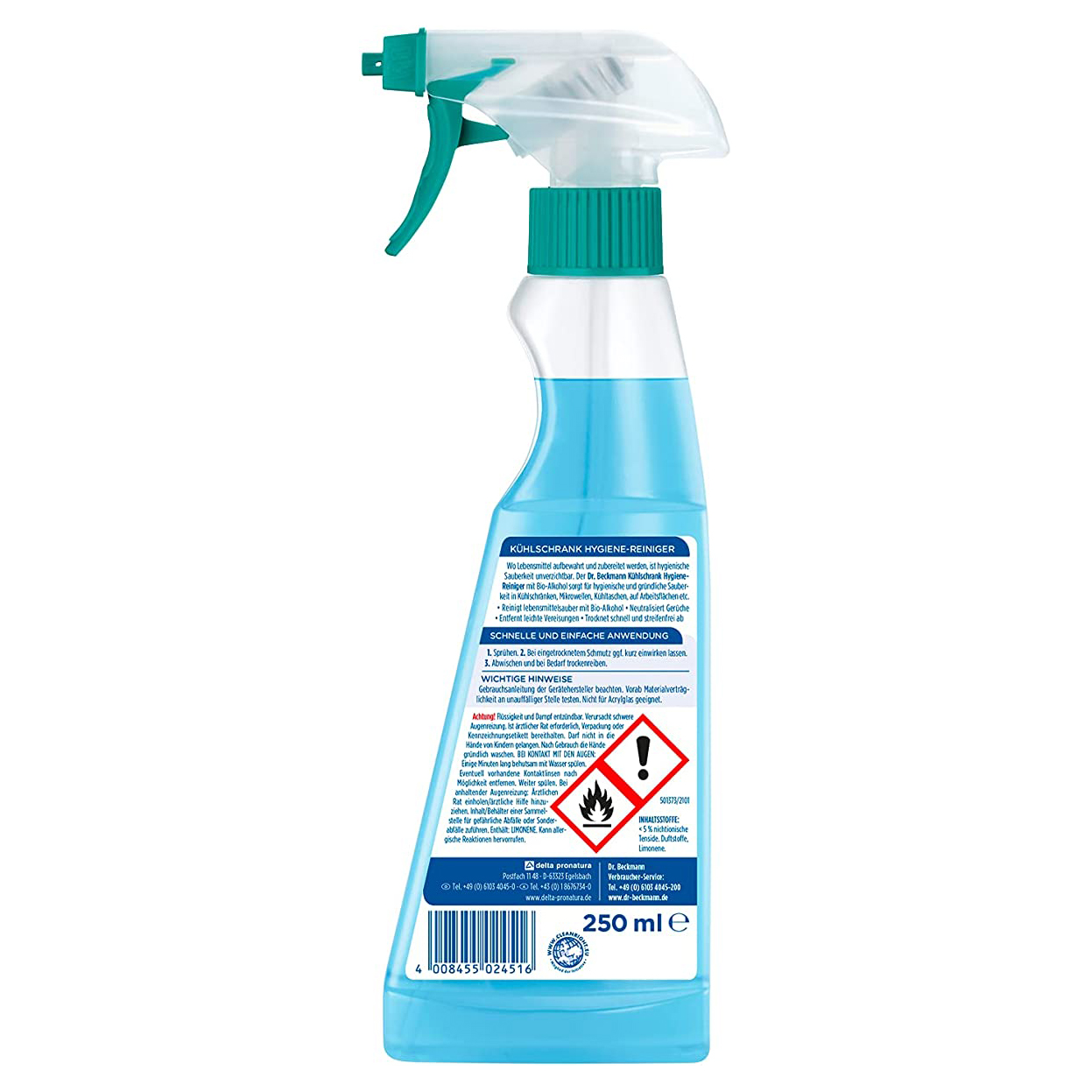 Dung Dịch Vệ Sinh Tủ Lạnh DR BECKMANN, Giúp Loại Bỏ Mùi Hôi, Vi Khuẩn, Dung tích 250ml, Nhập Đức