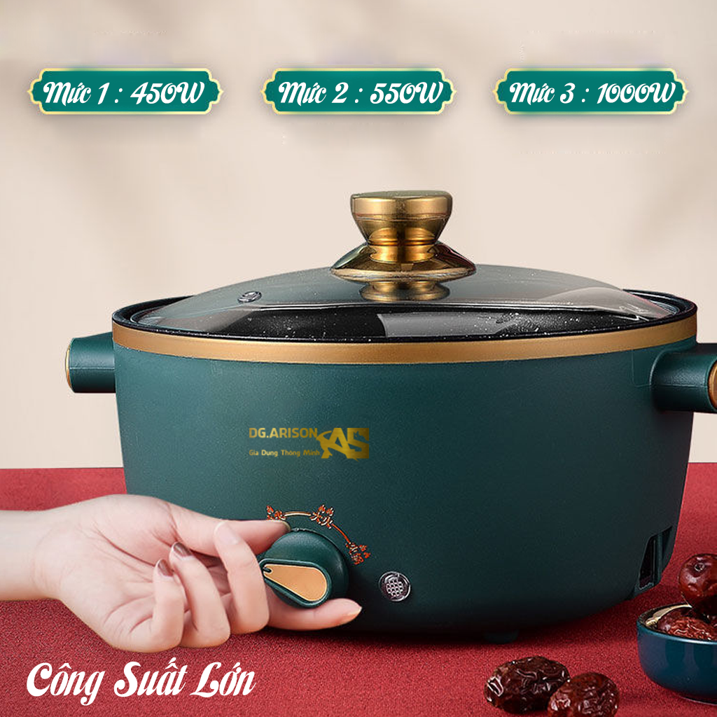 Nồi Điện Mini Đa Năng NL-09 Thiết Kế Có Lớp Chống Dính 3 Công Tắc Nhiệt Công Suất Đến 1000W