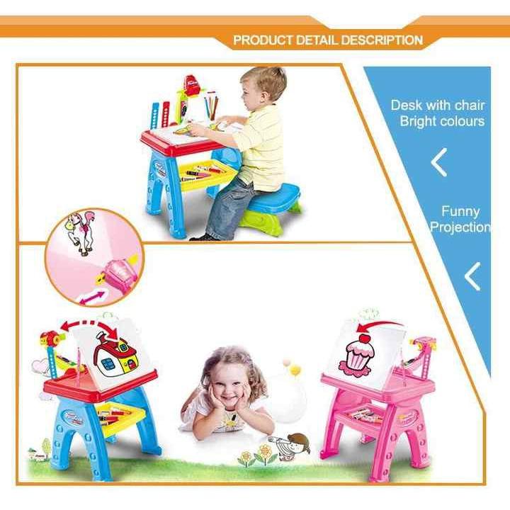 Bộ bàn ghế học giáo dục đa năng, máy chiếu vẽ