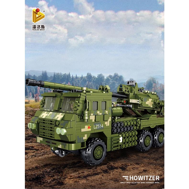 Đồ chơi Lắp ráp Xe Phao Hạt lựu Rocket - Panlos 639003 Howitzer Car - Xếp hình thông minh - Mô hình trí tuệ
