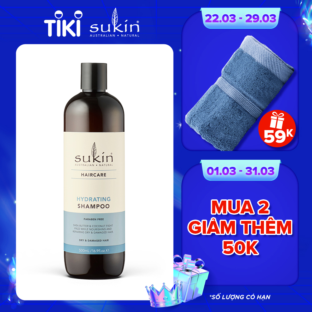 Dầu gội dưỡng ẩm cho tóc Sukin Hydrating Hair Shampoo 500ml