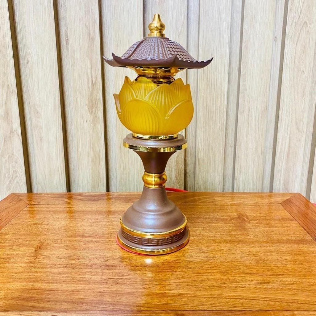 Cặp đèn nón 1 bông mái chùa cao cấp RỒNG VIỆT, đèn thờ ban thờ thần tài, ban thờ gia tiên