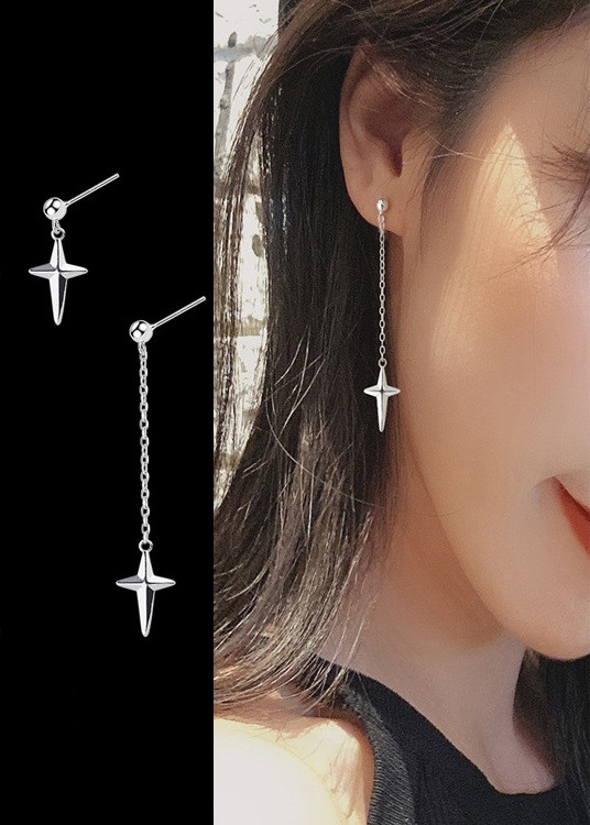 Bông tai nữ Hàn Quốc cá tính đơn giản sáng tạo bất đối xứng