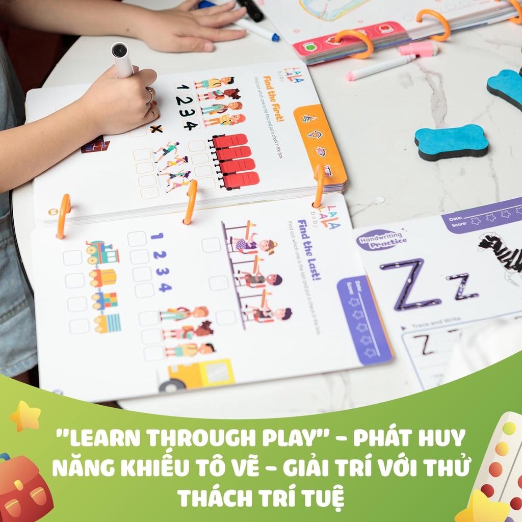 Sách học số và khoa học Math Me Lalala Baby, bôi xóa được, học liệu giáo dục sớm, tặng kèm 5 bút + cục bôi