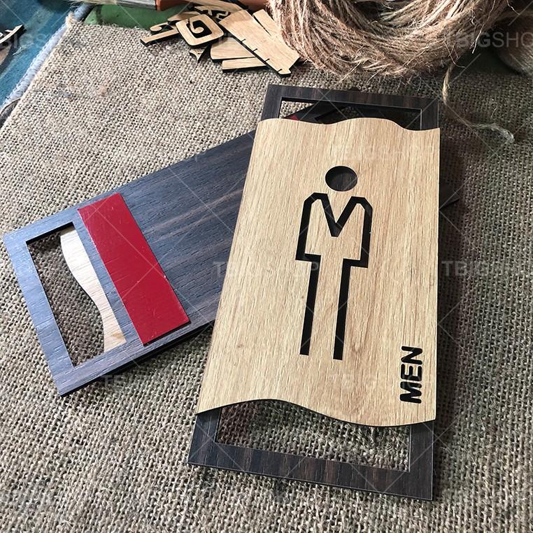Bộ bảng toilet Man Women dán tường bằng keo 2 mặt