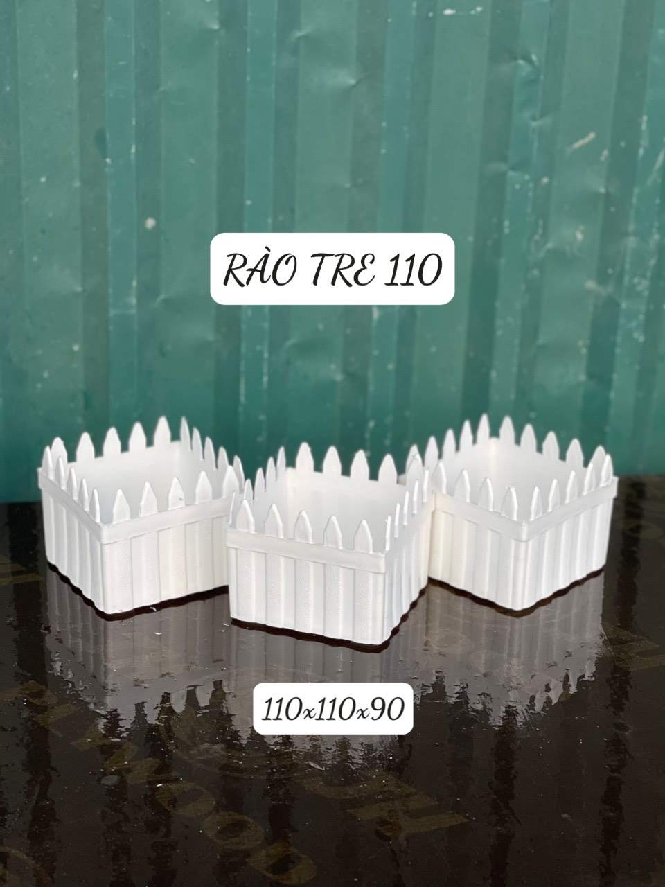 Chậu Hàng Rào Tre Trồng Hoa Size 11x11x9 cm