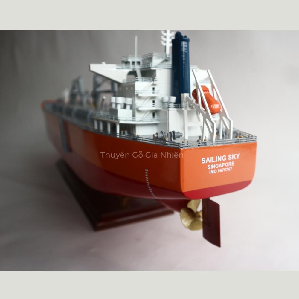 Mô Hình Thuyền Gỗ Trang Trí Phong Thủy Dạng Thuyền Thương Mại SAILING SKY Chính Hãng, Hàng Xuất Khẩu Chất Lượng Cao