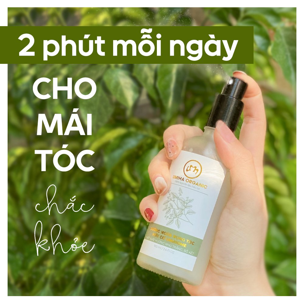 Nước xịt kích mọc tóc tinh dầu Vỏ Bưởi và Bồ Kết UMIHOME hữu cơ 50/100ml kích thích mọc tóc nhanh dài