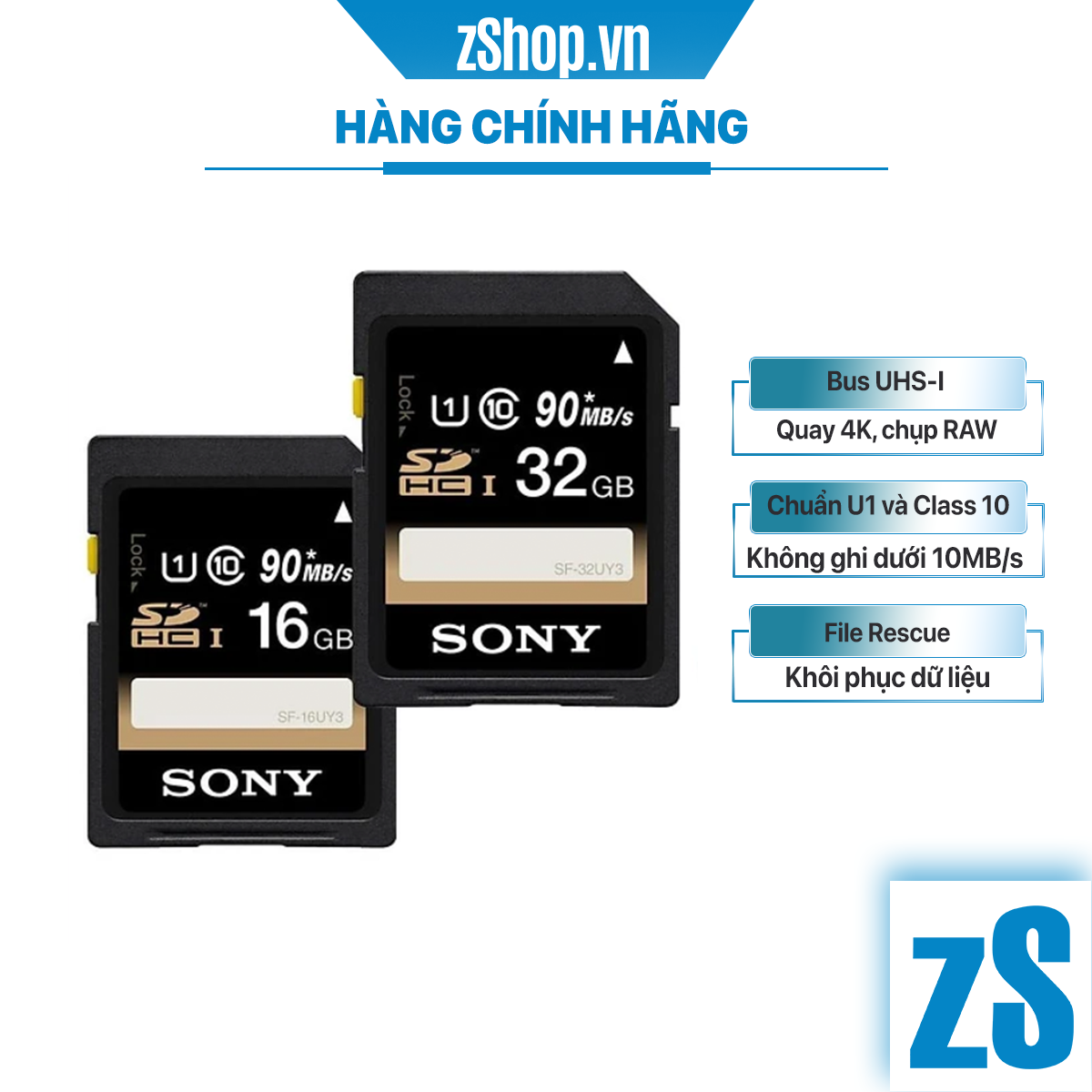 Thẻ nhớ SDHC Sony SF-UY3 90 MB/s 16GB - 32GB (Hàng chính hãng