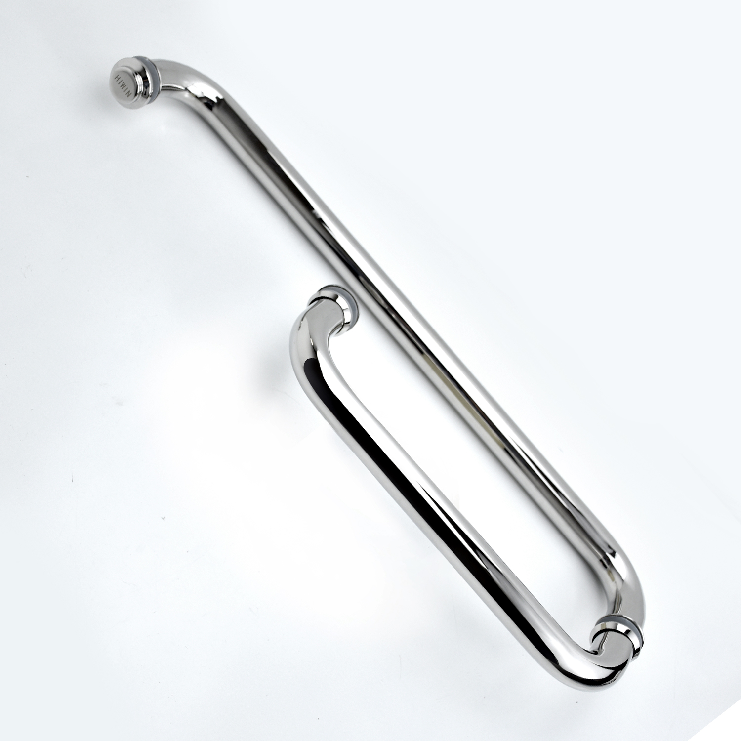 Tay nắm cửa vách tắm kính bo tròn inox 304 chống gỉ mặt gương Hiwin HD-600