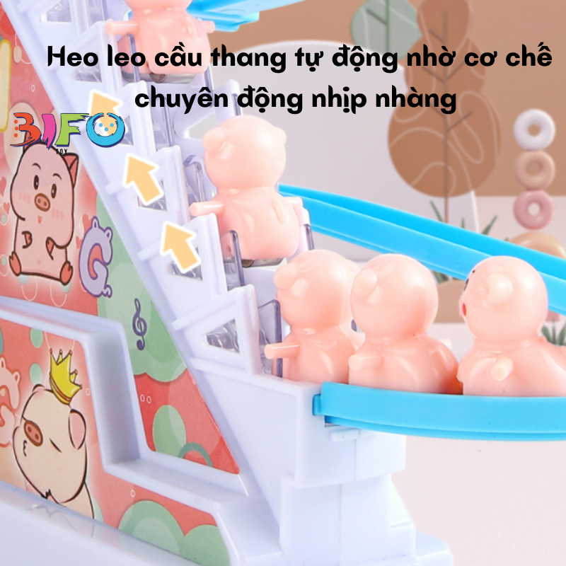 Đồ chơi cầu trượt heo hồng mẫu mới leo thang phát nhạc cực vui tai cho bé yêu vui chơi